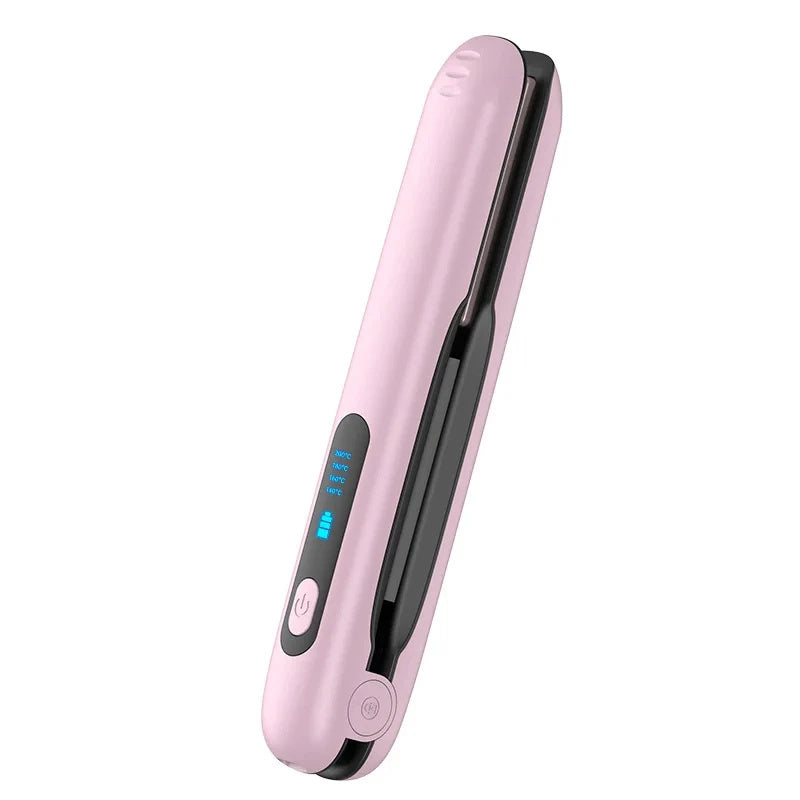 Flat Iron Mini 2 IN 1 Roller USB 5000mAh Max - 200 Degree Portable Cordless Curler 4 Levels - Dry And Wet Uses - Wireless Hair Straightener